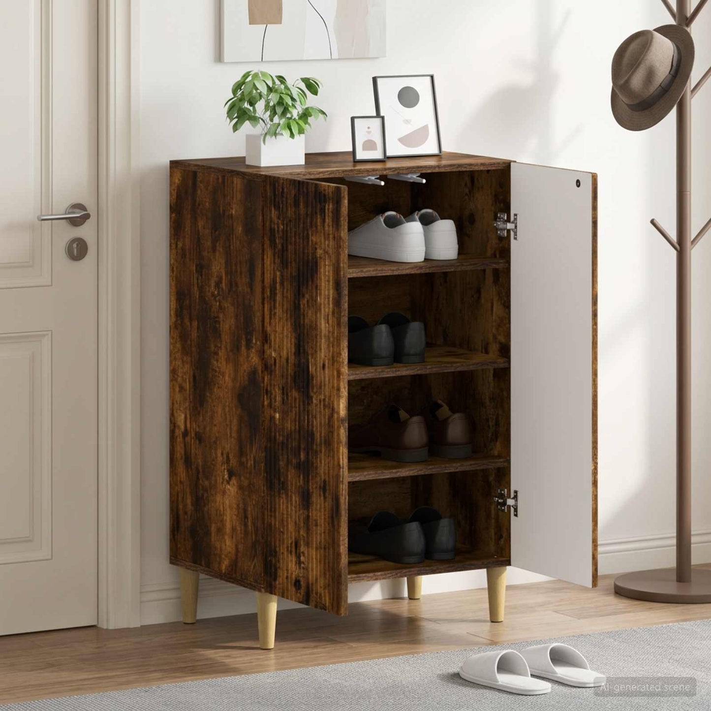 vidaXL Shoe Cabinet ARNHEM 59.5 x 39.5 x 90 cm Engineered Wood