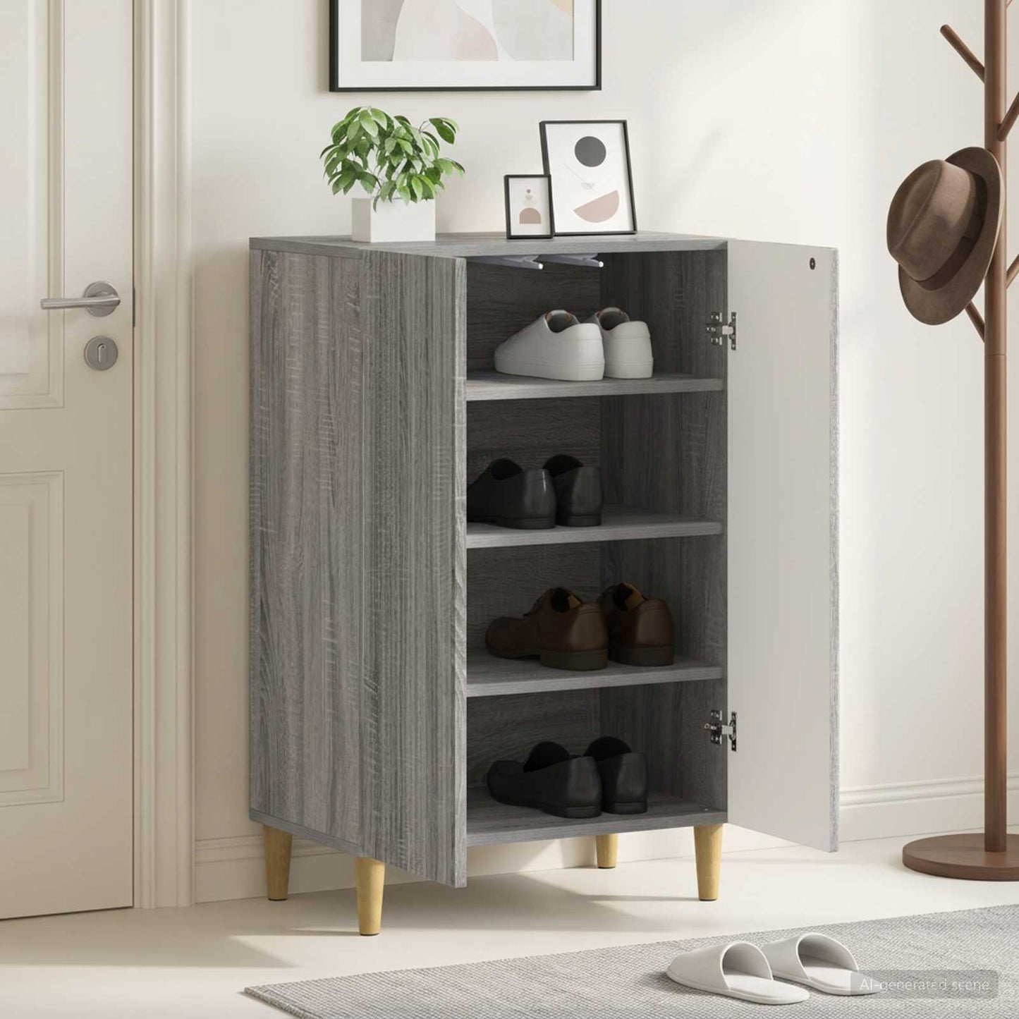 vidaXL Shoe Cabinet ARNHEM 59.5 x 39.5 x 90 cm Engineered Wood