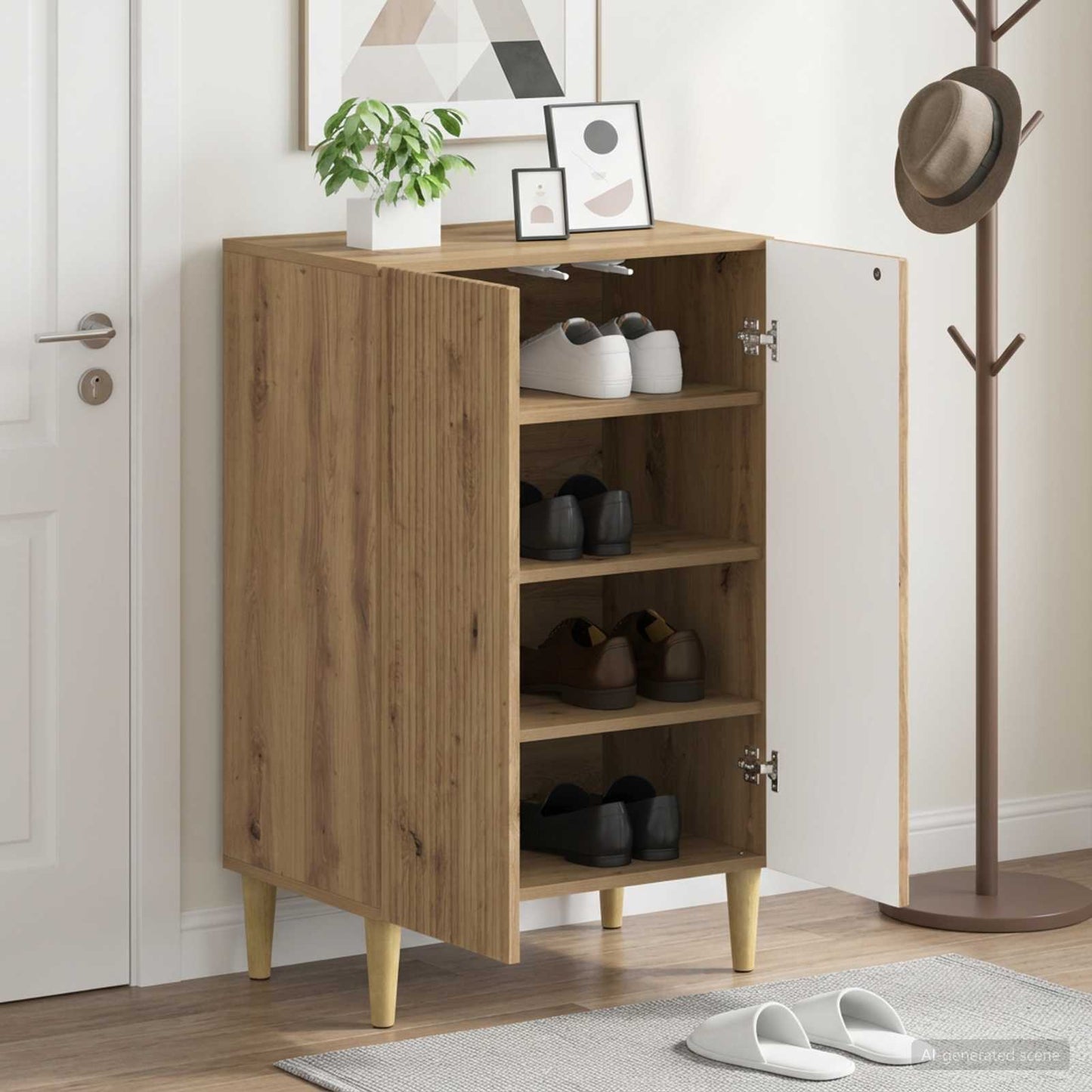 vidaXL Shoe Cabinet ARNHEM 59.5 x 39.5 x 90 cm Engineered Wood