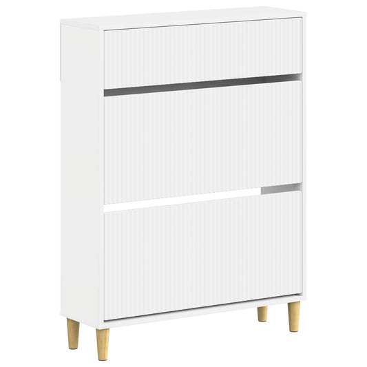 vidaXL Shoe Cabinet ARNHEM 78 x 24 x 103 cm Engineered Wood White