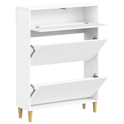 vidaXL Shoe Cabinet ARNHEM 78 x 24 x 103 cm Engineered Wood White