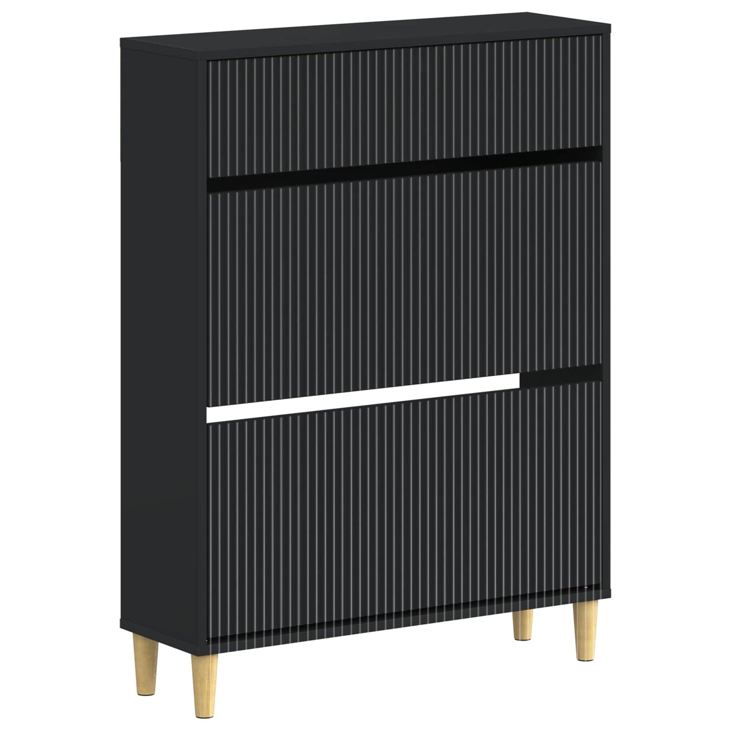vidaXL Shoe Cabinet ARNHEM 78 x 24 x 103 cm Engineered Wood Black