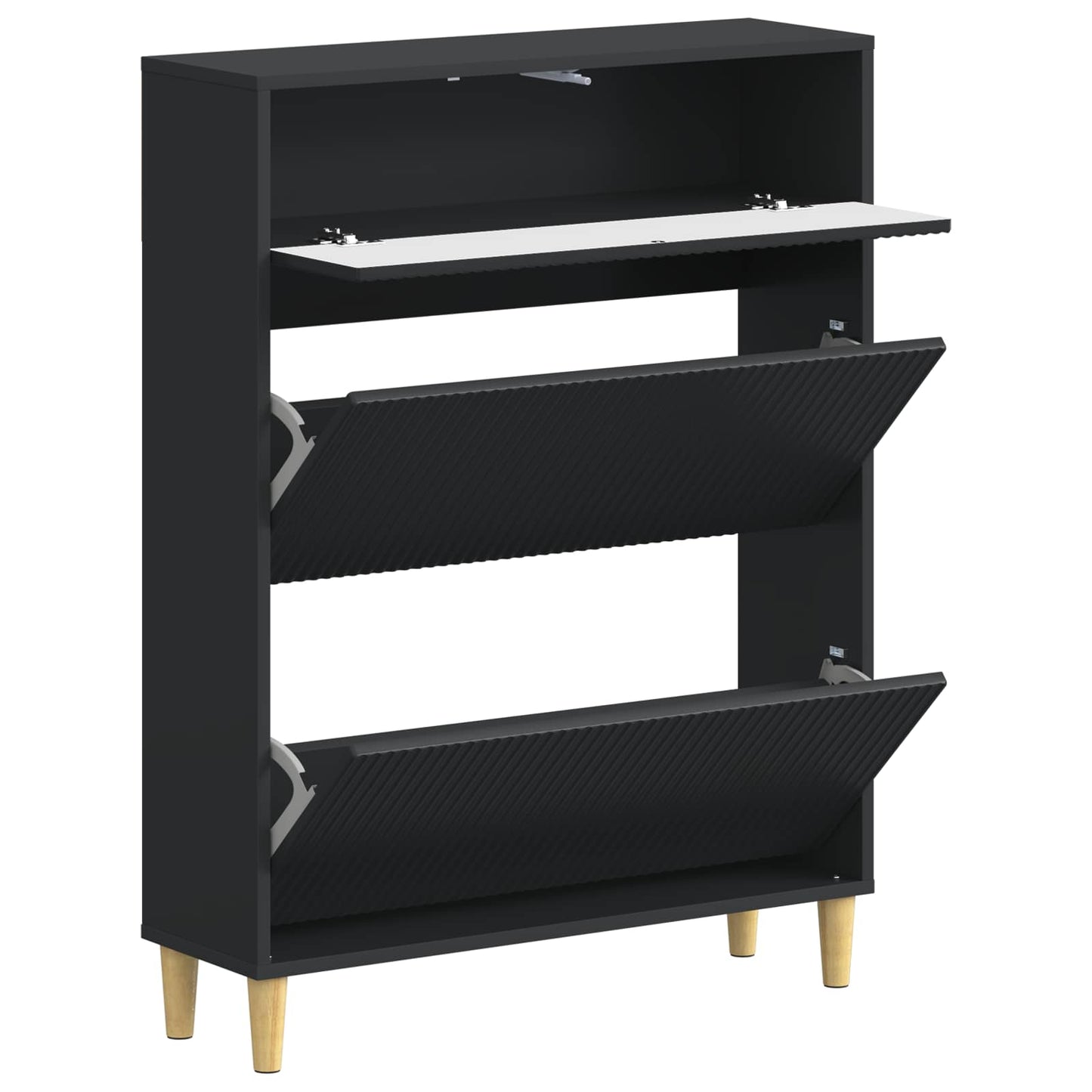 vidaXL Shoe Cabinet ARNHEM 78 x 24 x 103 cm Engineered Wood Black