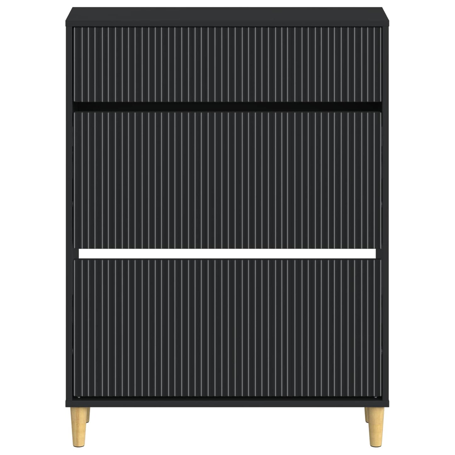 vidaXL Shoe Cabinet ARNHEM 78 x 24 x 103 cm Engineered Wood Black