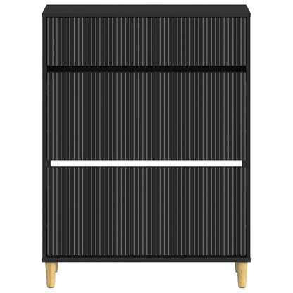 vidaXL Shoe Cabinet ARNHEM 78 x 24 x 103 cm Engineered Wood Black