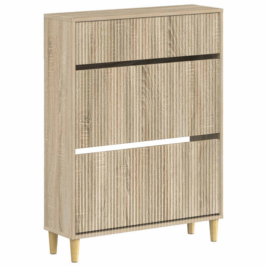 vidaXL Shoe Cabinet ARNHEM 78 x 24 x 103 cm Engineered Wood Sonoma Oak