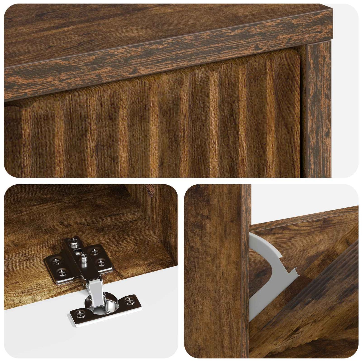 vidaXL Shoe Cabinet ARNHEM 78 x 24 x 103 cm Engineered Wood Smoked Oak