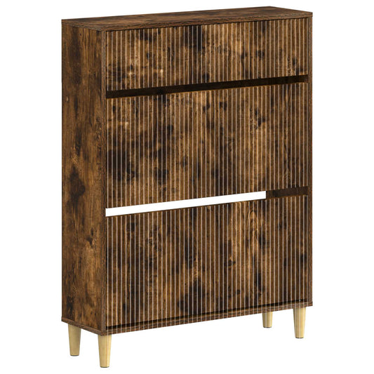 vidaXL Shoe Cabinet ARNHEM 78 x 24 x 103 cm Engineered Wood Smoked Oak