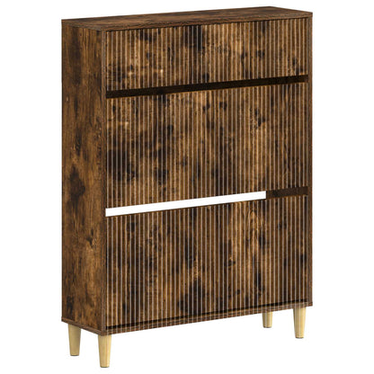 vidaXL Shoe Cabinet ARNHEM 78 x 24 x 103 cm Engineered Wood Smoked Oak