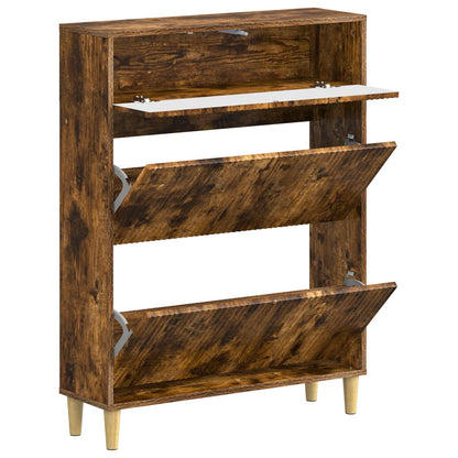 vidaXL Shoe Cabinet ARNHEM 78 x 24 x 103 cm Engineered Wood Smoked Oak