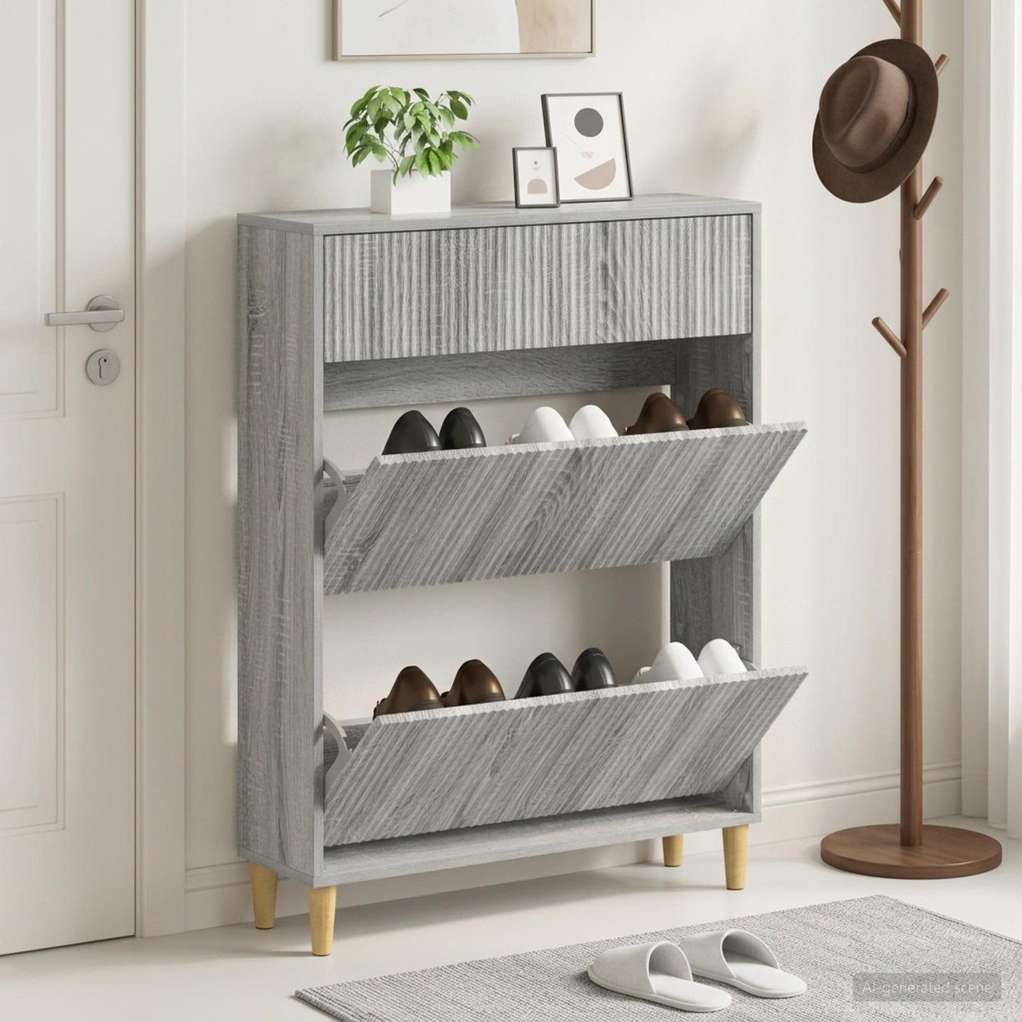 vidaXL Shoe Cabinet ARNHEM 78 x 24 x 103 cm Engineered Wood