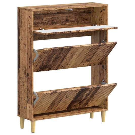 vidaXL Shoe Cabinet ARNHEM 78 x 24 x 103 cm Engineered Wood Old Wood