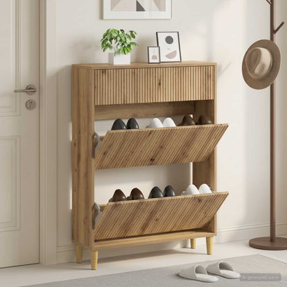vidaXL Shoe Cabinet ARNHEM 78 x 24 x 103 cm Engineered Wood