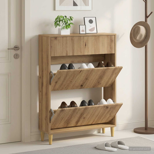 vidaXL Shoe Cabinet ARNHEM 78 x 24 x 103 cm Engineered Wood