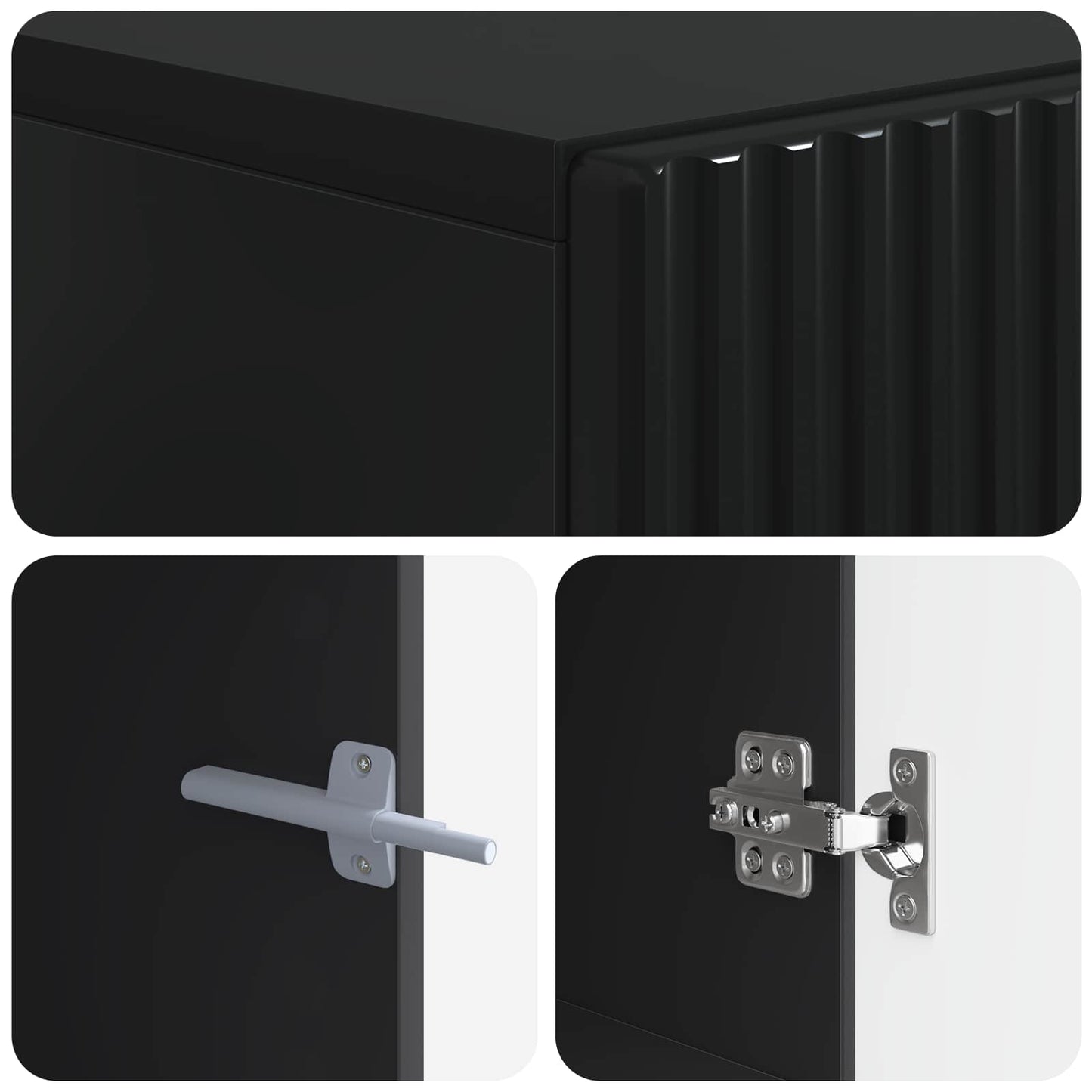 vidaXL TV Cabinet Black Engineered Wood