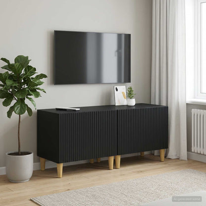 vidaXL TV Cabinet Black Engineered Wood