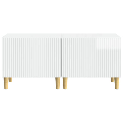 vidaXL TV Cabinet High Gloss White Engineered Wood