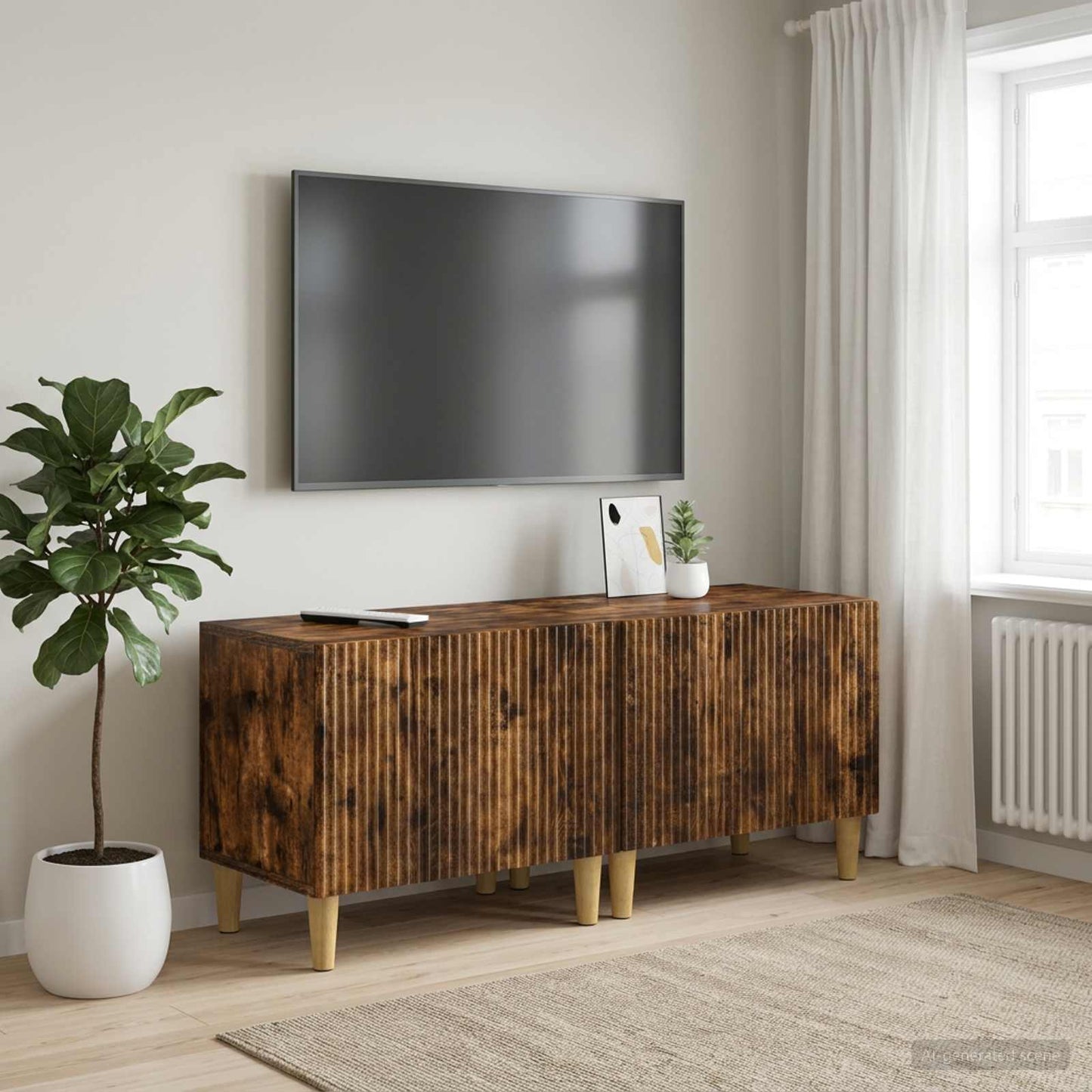 vidaXL TV Cabinet Smoked Oak Engineered Wood