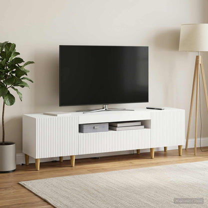 vidaXL LED TV Cabinet White Engineered Wood