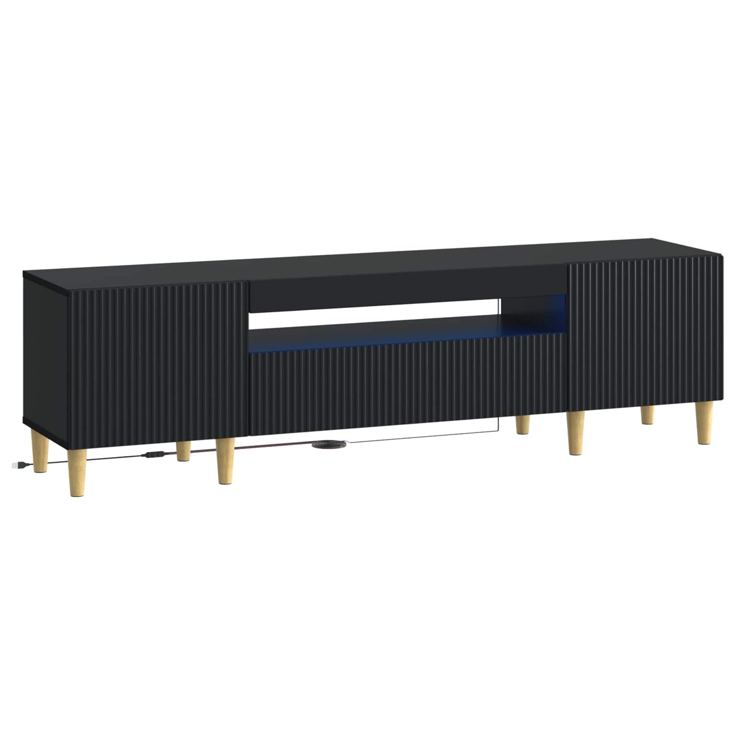 vidaXL LED TV Cabinet Black Engineered Wood