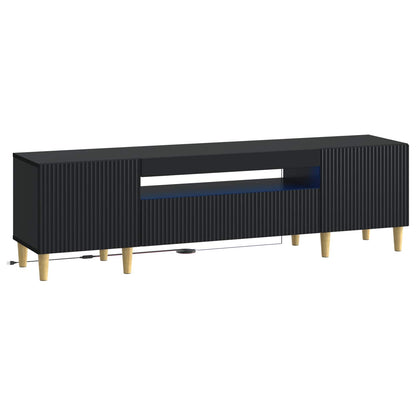 vidaXL LED TV Cabinet Black Engineered Wood