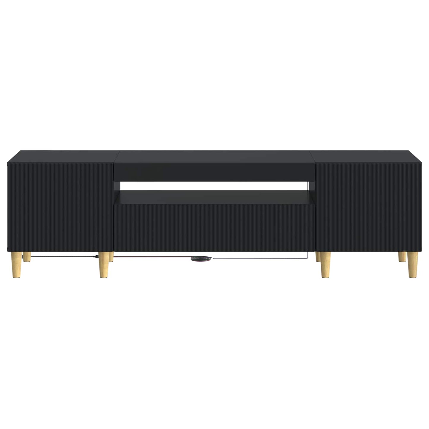 vidaXL LED TV Cabinet Black Engineered Wood