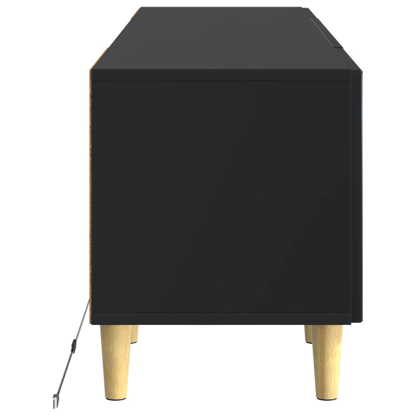 vidaXL LED TV Cabinet Black Engineered Wood