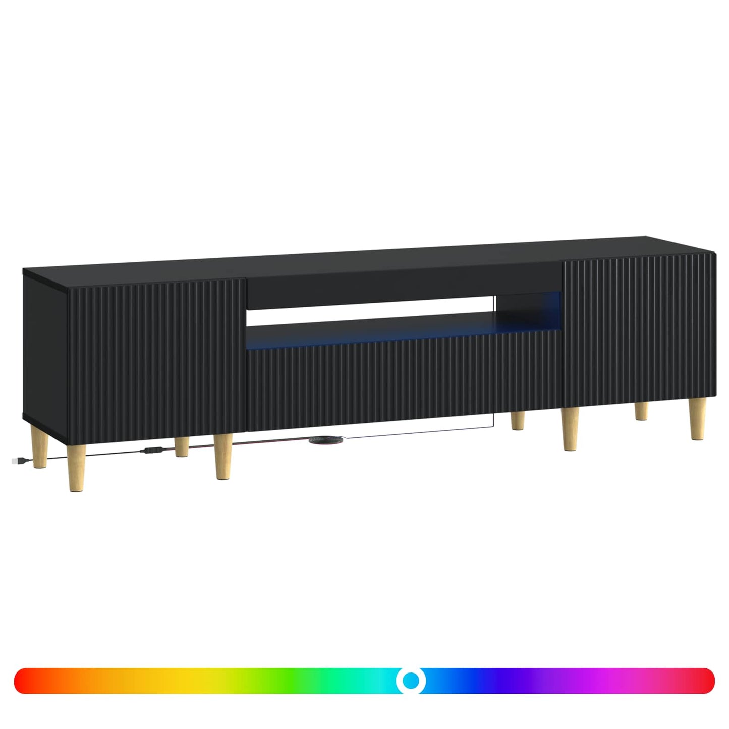vidaXL LED TV Cabinet Black Engineered Wood