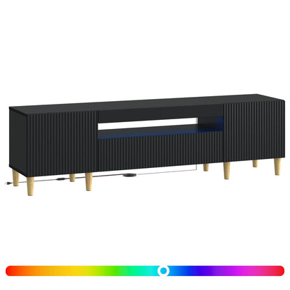 vidaXL LED TV Cabinet Black Engineered Wood