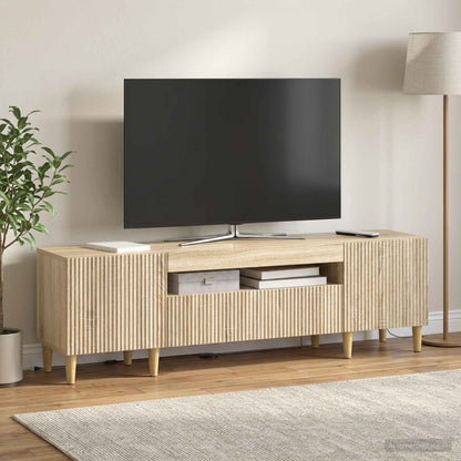 vidaXL LED TV Cabinet Sonoma Oak Engineered Wood