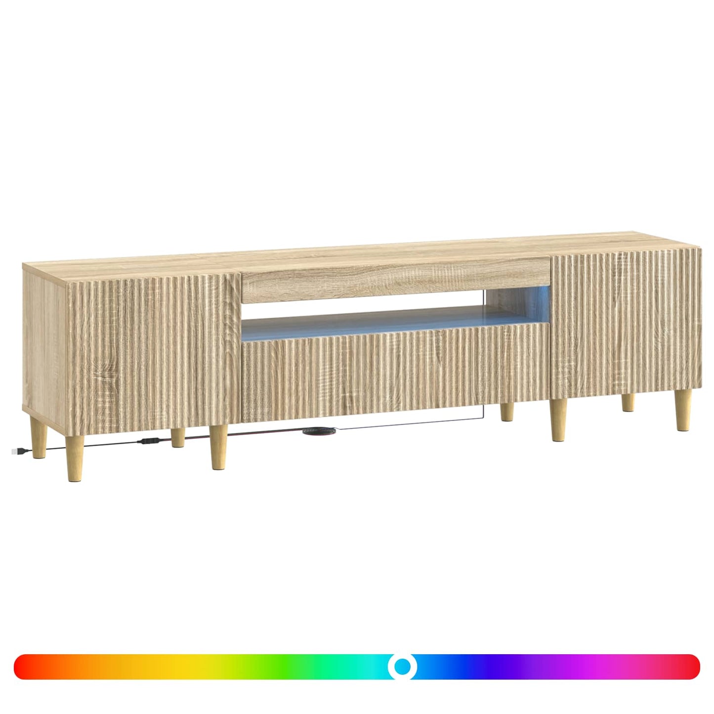 vidaXL LED TV Cabinet Sonoma Oak Engineered Wood