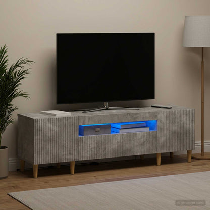 vidaXL LED TV Cabinet Concrete Grey Engineered Wood