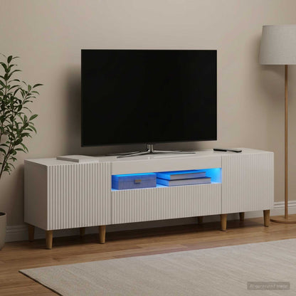 vidaXL LED TV Cabinet High Gloss White Engineered Wood