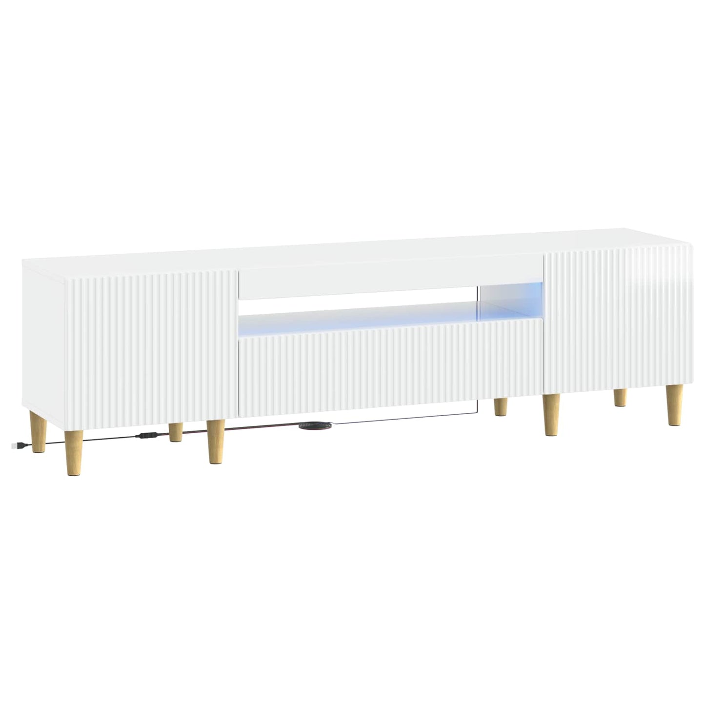 vidaXL LED TV Cabinet High Gloss White Engineered Wood