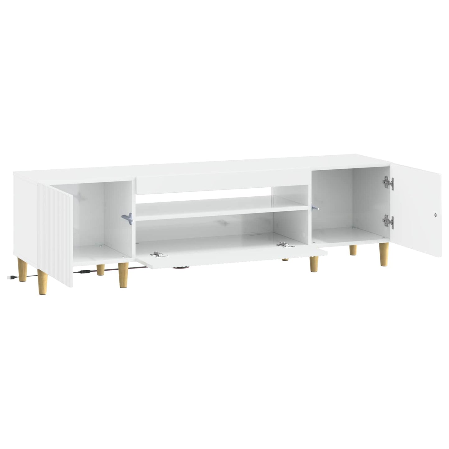vidaXL LED TV Cabinet High Gloss White Engineered Wood
