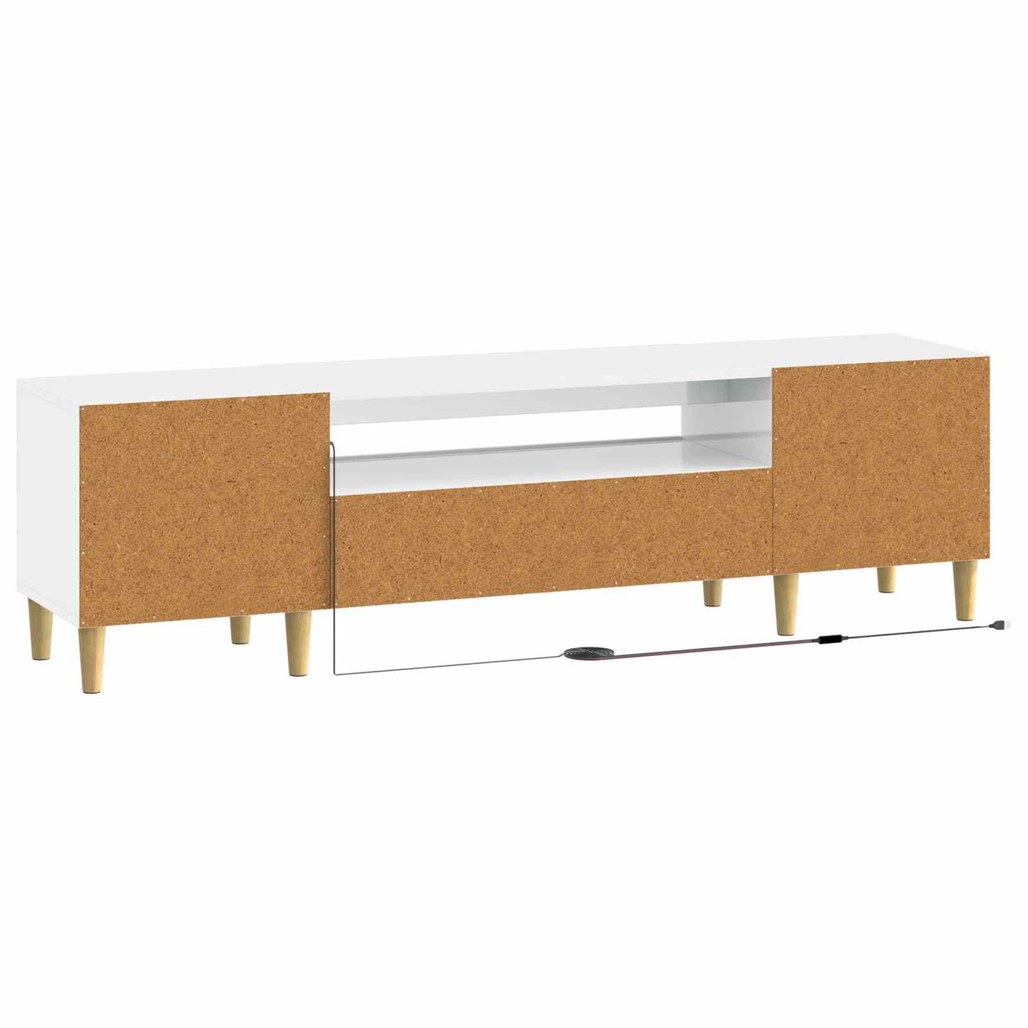 vidaXL LED TV Cabinet High Gloss White Engineered Wood