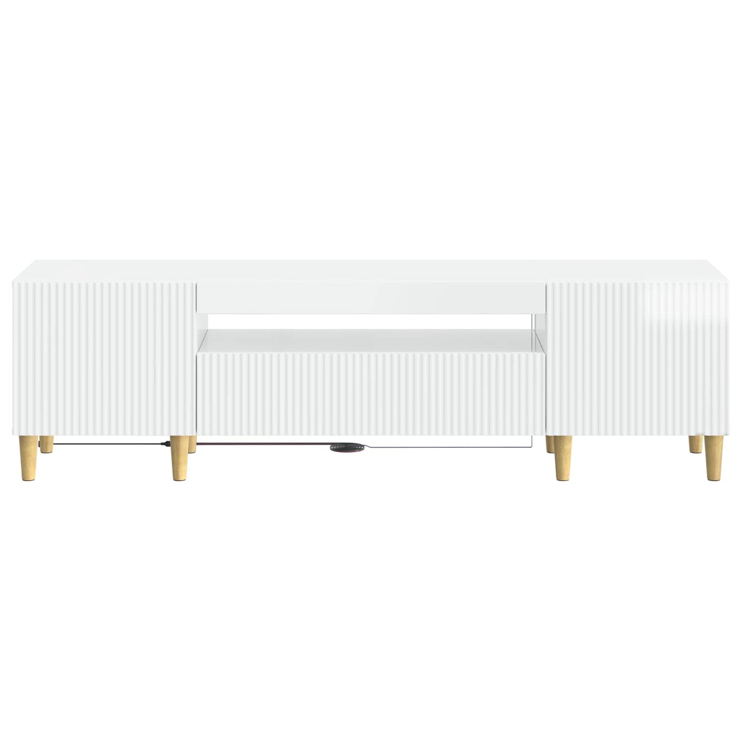 vidaXL LED TV Cabinet High Gloss White Engineered Wood