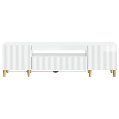 vidaXL LED TV Cabinet High Gloss White Engineered Wood
