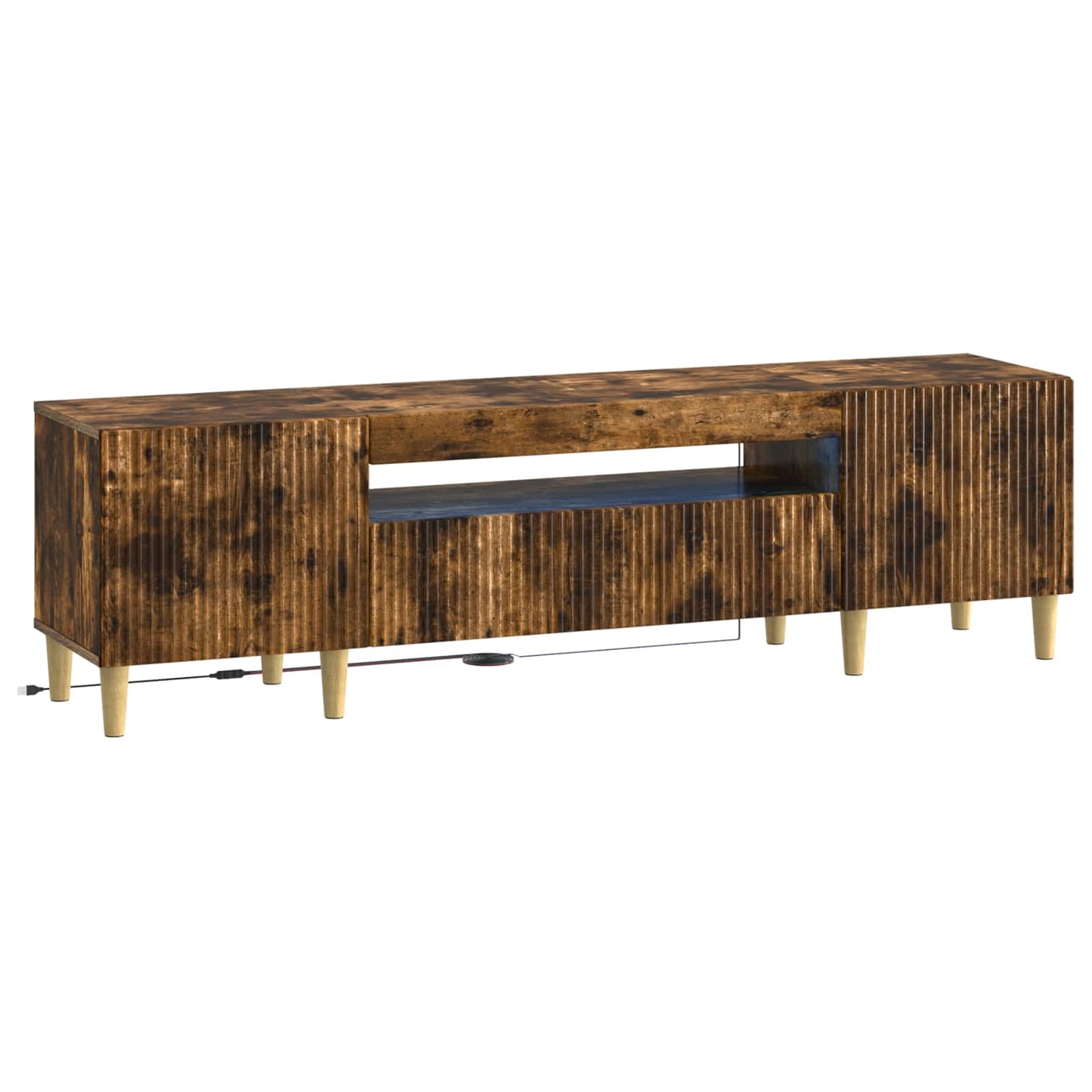 vidaXL LED TV Cabinet Smoked Oak Engineered Wood