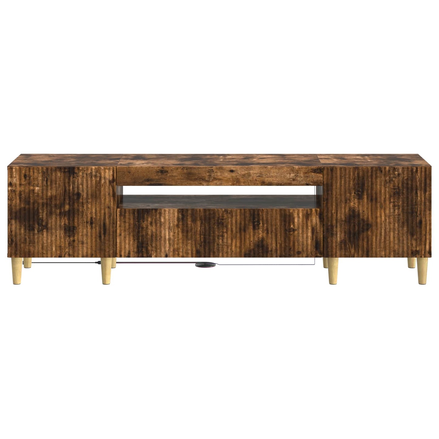 vidaXL LED TV Cabinet Smoked Oak Engineered Wood