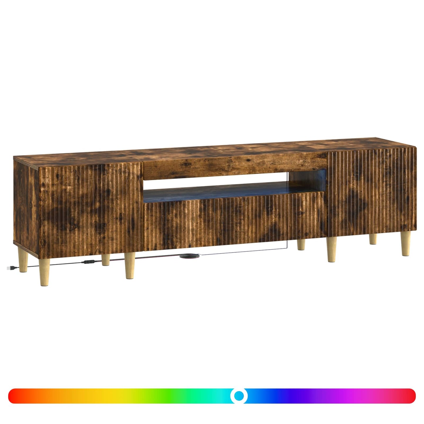 vidaXL LED TV Cabinet Smoked Oak Engineered Wood