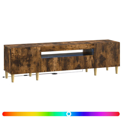 vidaXL LED TV Cabinet Smoked Oak Engineered Wood