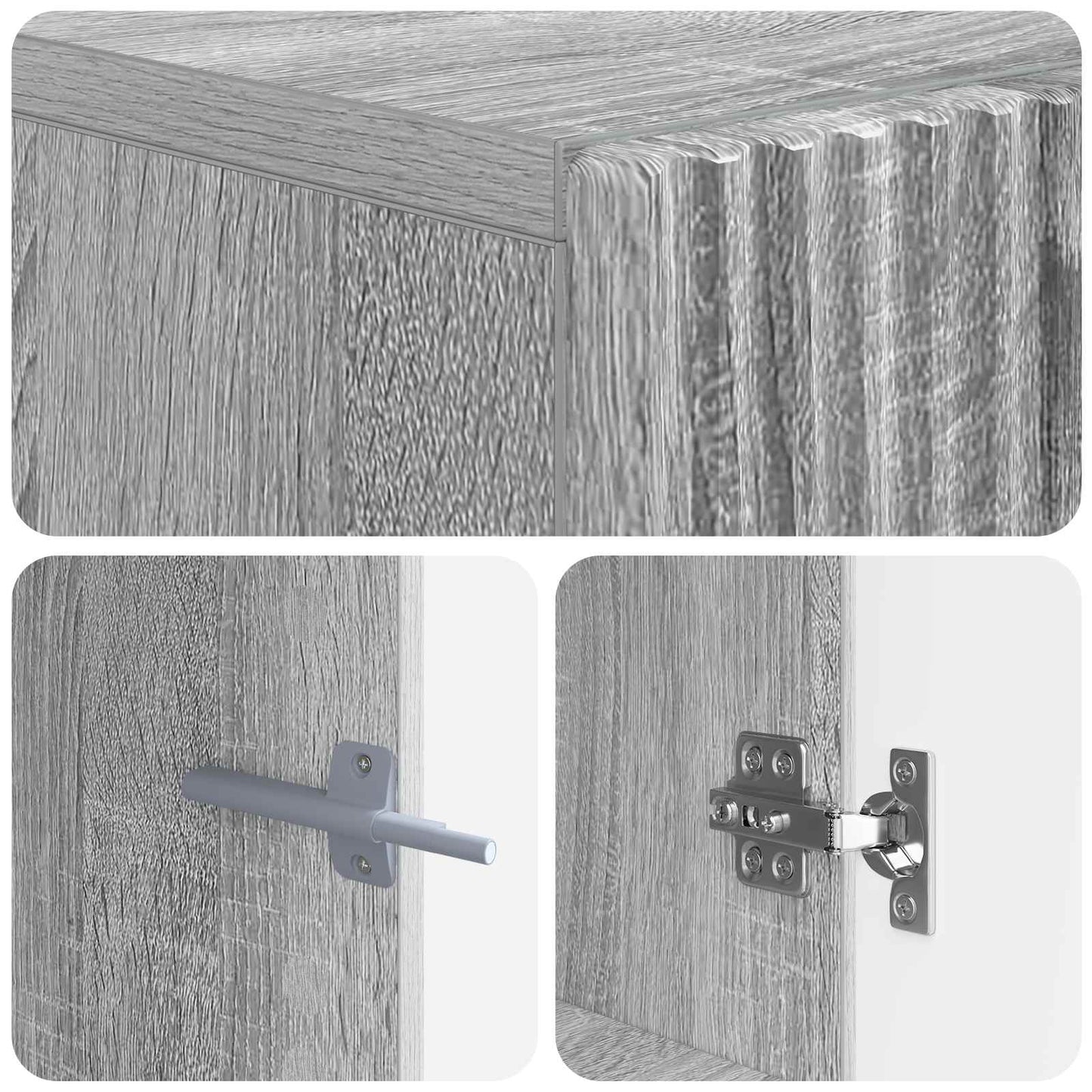 vidaXL LED TV Cabinet Grey Sonoma Engineered Wood