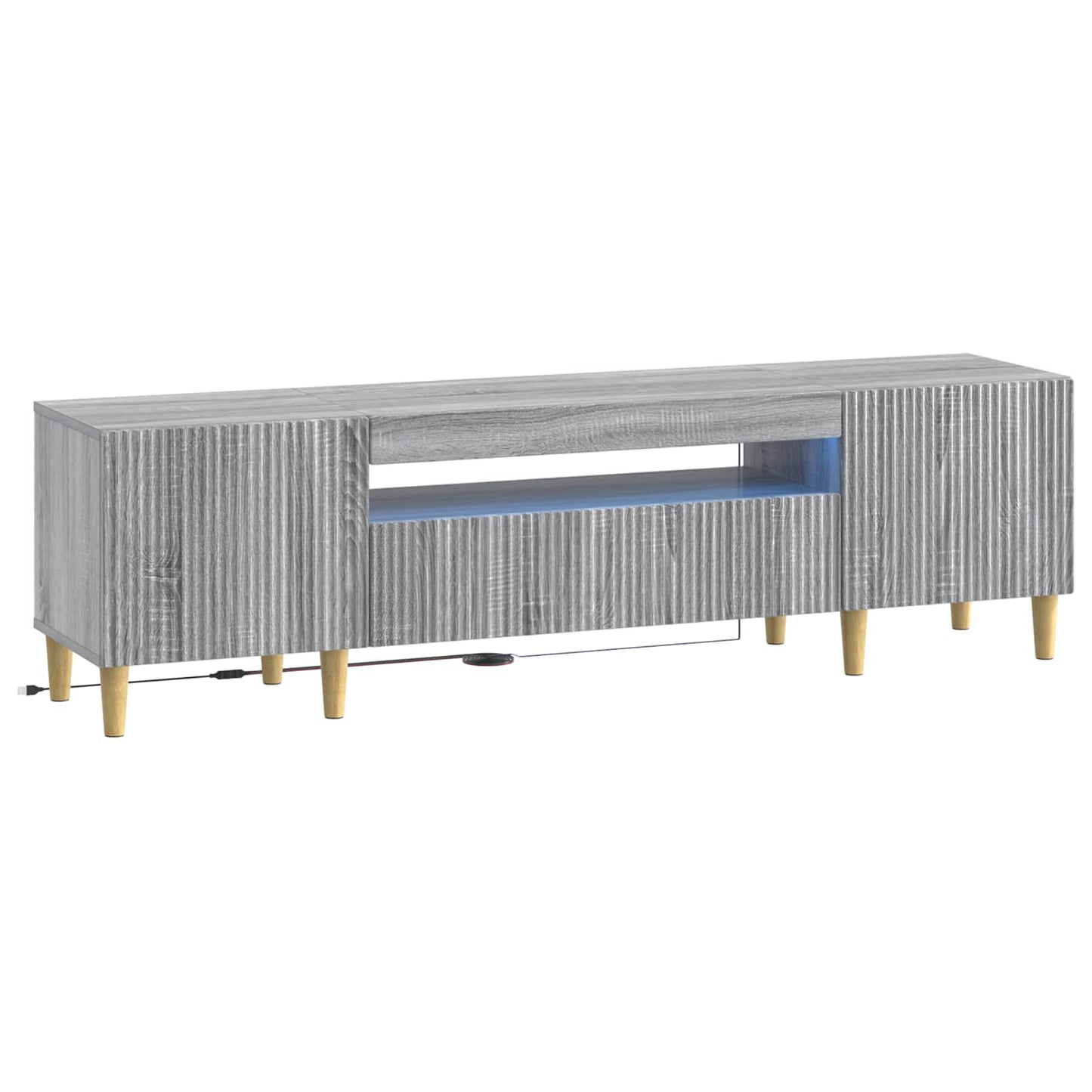 vidaXL LED TV Cabinet Grey Sonoma Engineered Wood