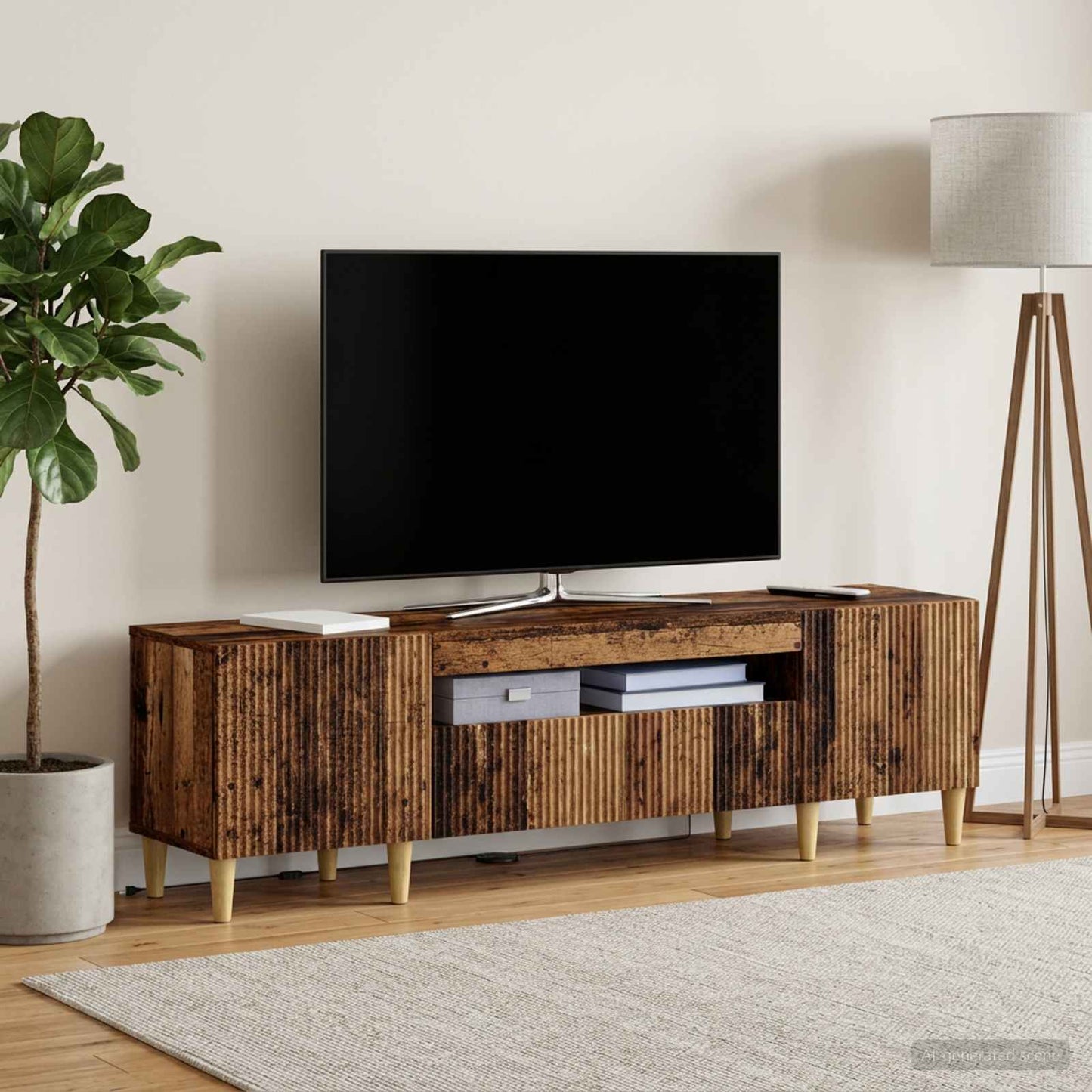 vidaXL LED TV Cabinet Old Wood Engineered Wood