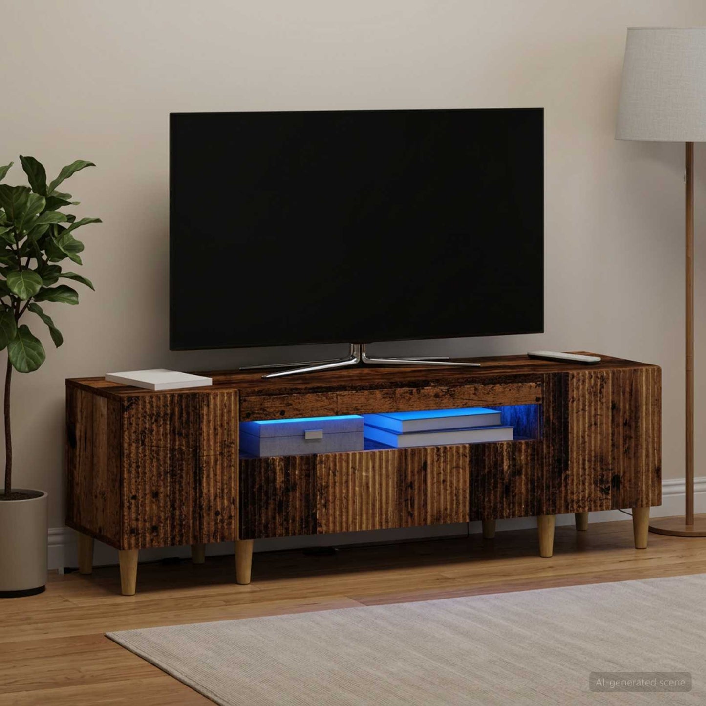 vidaXL LED TV Cabinet Old Wood Engineered Wood