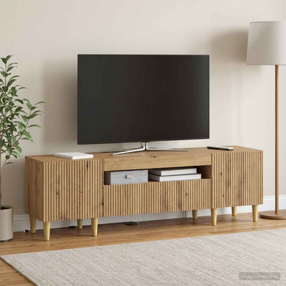 vidaXL LED TV Cabinet Artisan Oak Engineered Wood