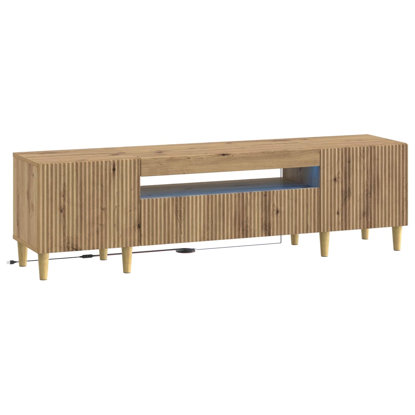vidaXL LED TV Cabinet Artisan Oak Engineered Wood