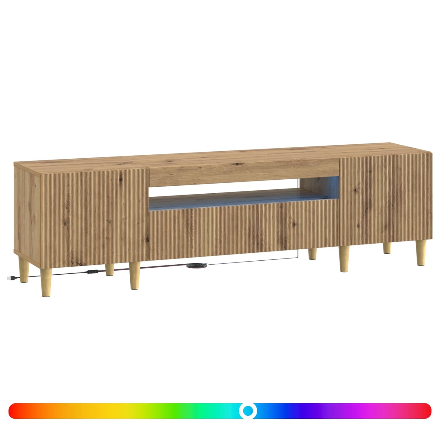 vidaXL LED TV Cabinet Artisan Oak Engineered Wood