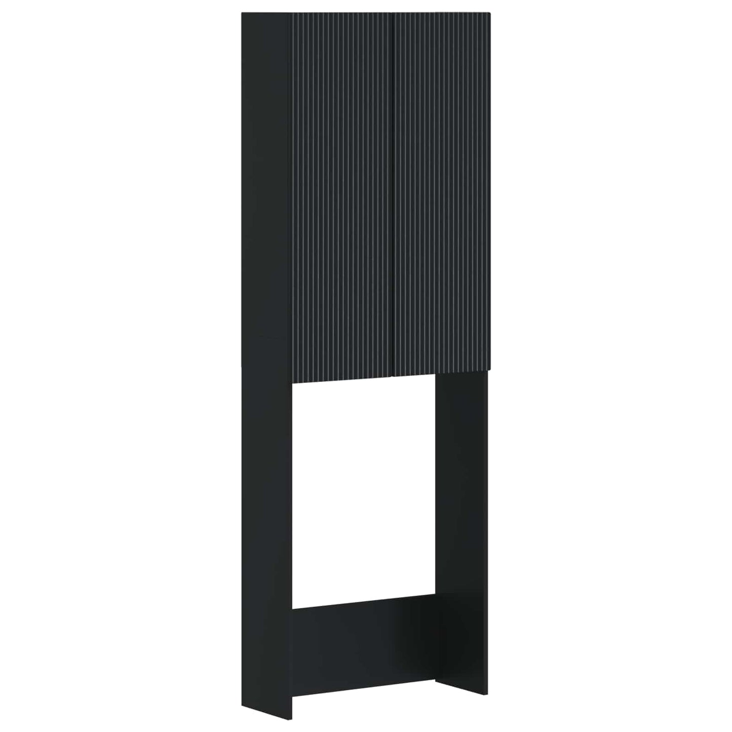 vidaXL Toilet Cabinet ARNHEM Black 66 x 25.5 x 190 cm Engineered Wood